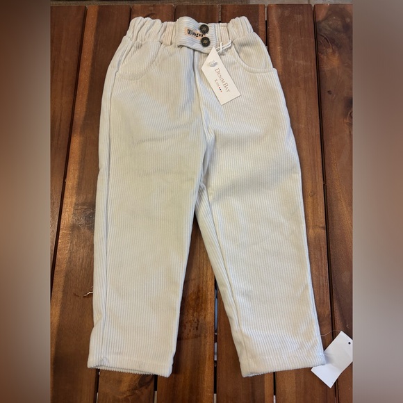 Denim Bay Kids Corduroy Pants with Elastic Waistband, Cream, Size 4, NWT - Picture 3 of 8
